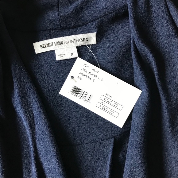 SOLD🥂 HELMUT LANG Morse Leather Trim Faux Wrap Top NWT - Picture 7 of 16